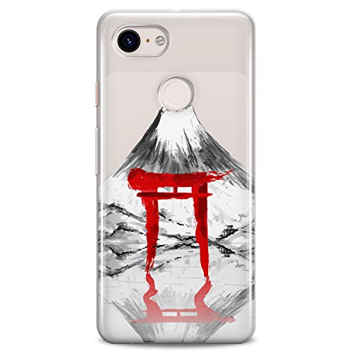 TPU Case Compatible for Google Pixel 9 8 Pro 7a 6a 5a XL 4a 5G 2 XL 3 XL 3a Volkano Soft Clear Mountain Flexible Silicone Reflection Slim fit Red Print Design Torii Gate Abstract Cute Japan - color: Volkano View