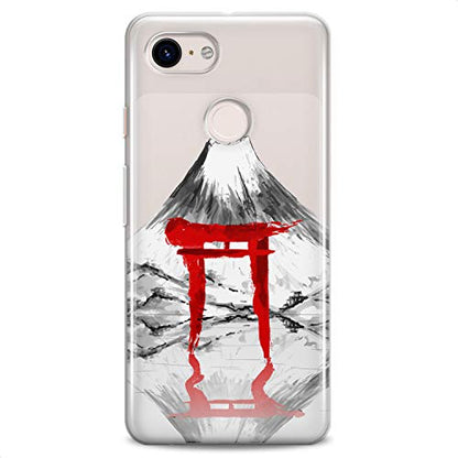 TPU Case Compatible for Google Pixel 9 8 Pro 7a 6a 5a XL 4a 5G 2 XL 3 XL 3a Volkano Soft Clear Mountain Flexible Silicone Reflection Slim fit Red Print Design Torii Gate Abstract Cute Japan - color: Volkano View