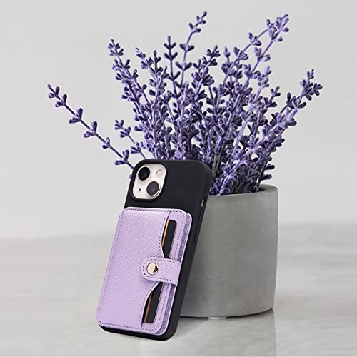 M-Plateau Slim Leather Phone Wallet Stick on With Adhesive Sticker - color: Lavender