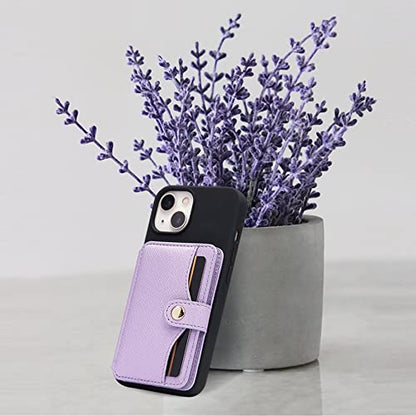 M-Plateau Slim Leather Phone Wallet Stick on With Adhesive Sticker - color: Lavender