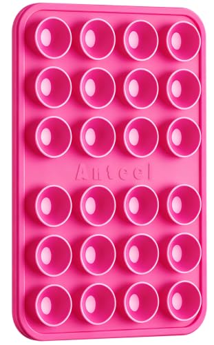 PKYAA Anteel Max - Silicone Suction Phone Case Adhesive Mount, Upgraded Super Strong Grip, Durable, Easy to Use, Hands-Free Sticky Phone Holder for Selfies, Tiktok Videos, 2.56"x3.94" (Rose) - color: Rose