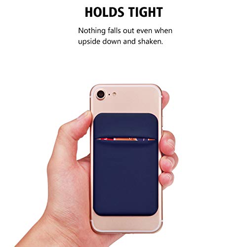 OBVIS Cell Phone Card Holder Stick On Wallet Sleeve, Blue, 2 Pack - color: Blue