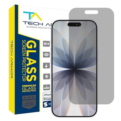 Tech Armor Privacy Glass for iPhone 17 Screen Protector, Ballistic 1-Pack