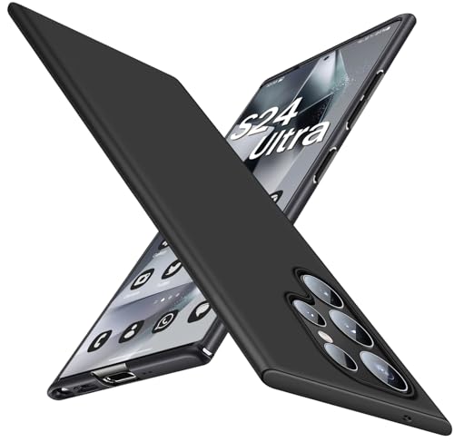 Gxmeuie Ultra Thin Case for Samsung Galaxy S24 Ultra 5G, Silky Touch & Anti-Fingerprint Material, Slim Hard PC Matte Cover Anti-Scratch Shockproof Protective Cases for Samsung S24 Ultra 5G (Black) - color: Black, size: Galaxy S24 Ultra