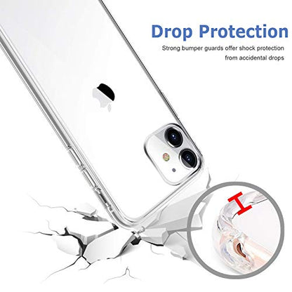 TENOC Phone Case Compatible with iPhone 11, Clear Case Shockproof Protective Bumper Slim Cover for 6.1 Inch - color: Clear, size: iPhone 11