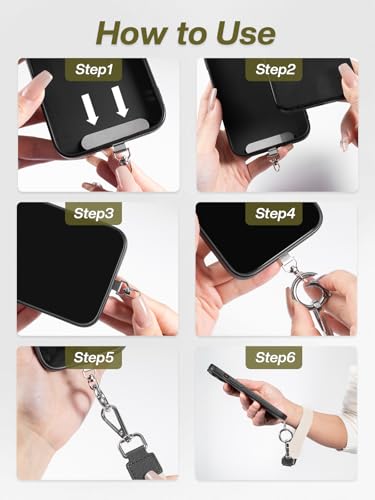 Tiostep Clip and Go Strap for Phone with Wallet Crossbody Phone Lanyard Adjustable and Detachable RFID Wristlet Wallet (Cream, Medium) - color: Cream, size: Medium