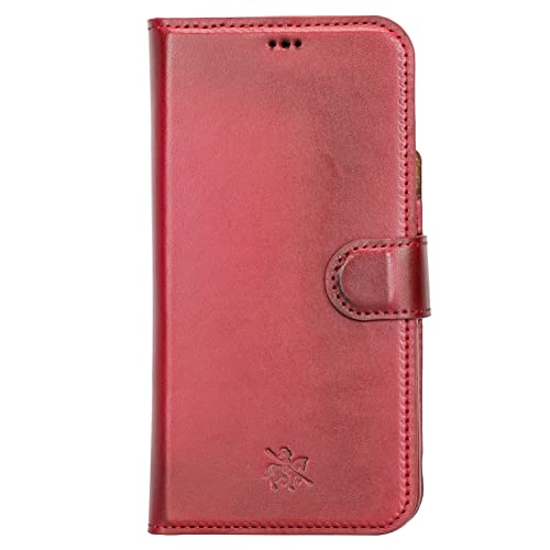 Venito Florence Leather Wallet Phone Case Compatible with iPhone 13 Pro Max (6,7 inch) - Extra Secure with RFID Blocking - Detachable Phone Wallet (Burnt Red) - color: Burnt Red, size: iPhone 13 Pro Max
