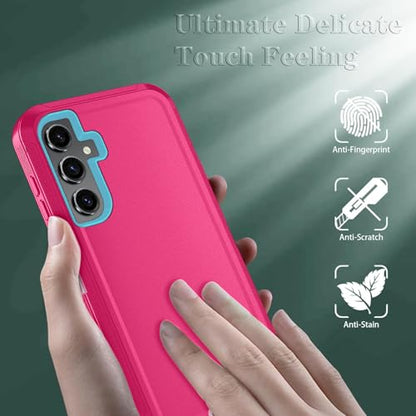 Qinmay Phone Case for Samsung Galaxy A37 5G Case with HD Screen Protector, Heavy Duty Shockproof & Dropproof 3-Layer Cover Phone Case for Galaxy A37,PinkSkyBlue - color: PinkSkyBlue