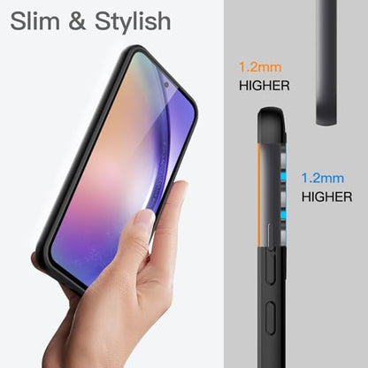 JETech Slim Case for Samsung Galaxy A54, Black | Soft TPU Design, Matte Finish, Shockproof Protection - size: Galaxy A54