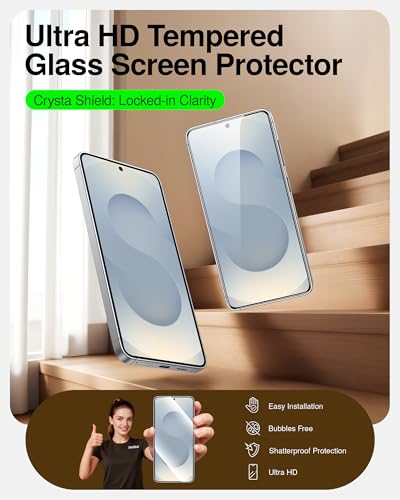 SmartDevil Tempered Glass for Samsung Galaxy S25+ Plus Screen Protector [3 Pack] , Fingerprint Unlock Compatible, HD Anti-Glare, 9H Scratch & SGS Impact Resistant, Fast & Easy, Smart Pull Box Bubble-Free Install - size: S25 + 6.7 inches