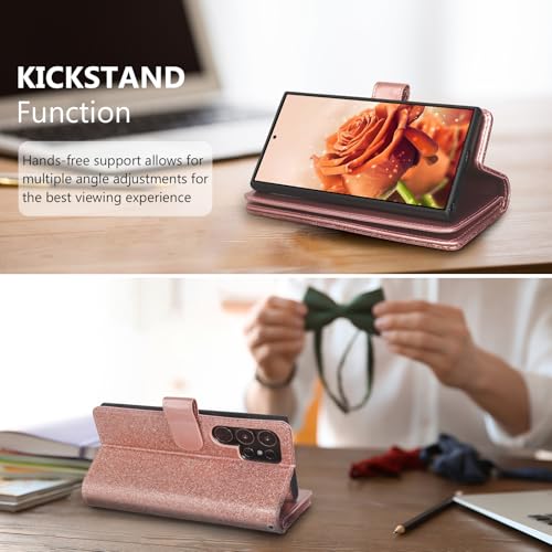 Varikke for Galaxy S25 Ultra Wallet Case Magnetic Detachable, Rose Gold - color: Rose Gold, size: Galaxy S25 Ultra 6.9"