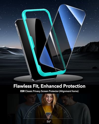 ESR 3 Pack for iPhone 16 Pro Max Privacy Screen Protector, Align Frame