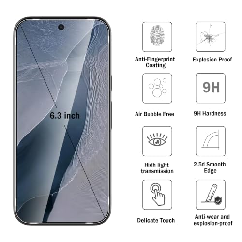 2+2 Pack for Google Pixel 11 Pro 6.3”Screen Protector & Camera Lens Protector,with Alignment Frame，9H Tempered Glass Film,HD Clear Scratch Resistant,Bubble-Free - color: Transparent