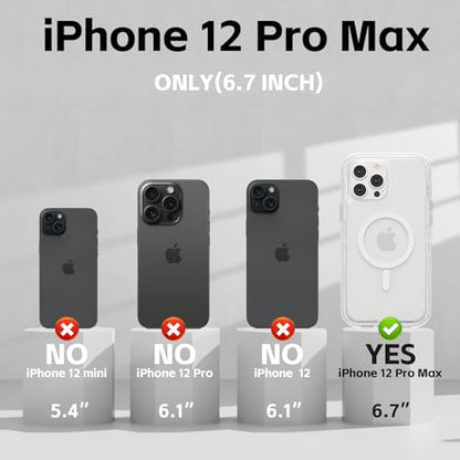 Follaroma Magnetic for iPhone 12 Pro Max Case, Heavy Duty Cases, Clear,6.7" | Compatible with MagSafe, Heavy Duty Shock proof Protection, Military-Grade Anti-Drop, Dual Layer Transparent Protective Cover - color: Clear, size: iPhone 12 Pro Max 6.7''