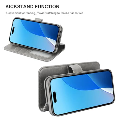 Bocasal for MagSafe Wallet Case Card Holder for iPhone 16 Pro Max Grey - color: Gray for MagSafe