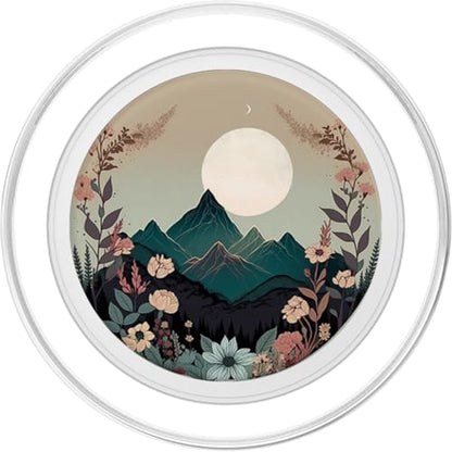 Boho Chic Floral Wreath Forest Nature Mountain Cute Pastel PopSockets PopGrip for MagSafe - style: Magnetic PopGrip