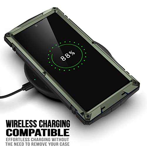 Simicoo for Samsung Galaxy S25 FE Metal Military Heavy Duty Case, Metallic Bumper Shockproof Dustproof Rugged Tough with Stand Screen Protector Camera Control Full Body Drop Protective Cover (Green) - color: Camouflage
