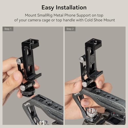 SMALLRIG Metal Phone Holder Support with Cold Shoe Mount, Universal Smartphone Adapter Support Free Adjustment Joints, Phone Tripod Mount for iPhone 17/16/15, for Samsung Galaxy etc-4382 - style: Cold Shoe Interface