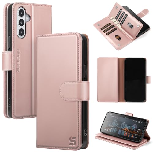 Shieldtop Compatible with Samsung Galaxy S26 Wallet Case with Card Holder,Women Men RFID Blocking PU Leather Flip TPU Protective Cover Credit Card Slots,Phone Case for S26,Rose Gold - color: Rose Gold, size: Samsung Galaxy S26 - 6.3"