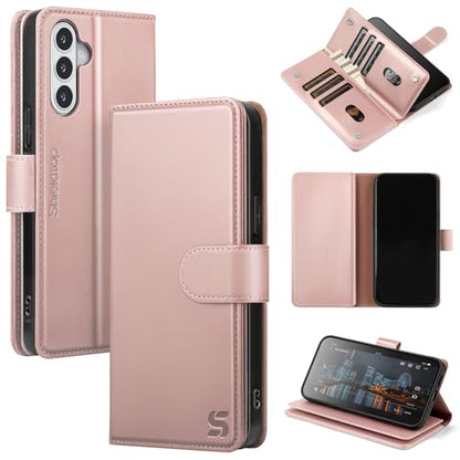 Shieldtop Compatible with Samsung Galaxy S26 Wallet Case with Card Holder,Women Men RFID Blocking PU Leather Flip TPU Protective Cover Credit Card Slots,Phone Case for S26,Rose Gold - color: Rose Gold, size: Samsung Galaxy S26 - 6.3"