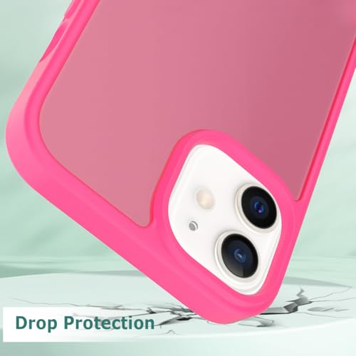 TENOC Phone Case Compatible with iPhone 11, Hot Pink Case Translucent Protective Bumper Matte Hard Back Cover for 6.1 Inch - color: Hot Pink, size: iPhone 11