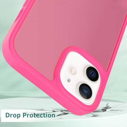 TENOC Phone Case Compatible with iPhone 11, Hot Pink Case Translucent Protective Bumper Matte Hard Back Cover for 6.1 Inch - color: Hot Pink, size: iPhone 11
