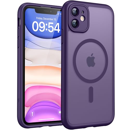 TOCOL for iPhone 11 Case, Compatible with Magsafe, Full Camera Protection, Built-in Magnets, Drop Protection, Translucent Matte Phone Case for iPhone 11 6.1 inch (Midnight Purple) - color: Midnight Purple, size: Iphone 11