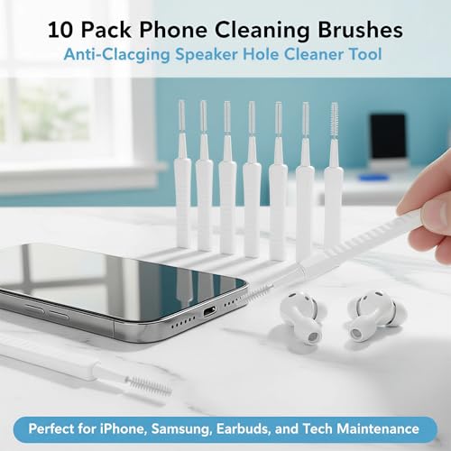 10 Pack Phone Cleaning Brushes Anti-Clogging Speaker Hole Cleaner - color: 10PCS- White Cleaning Tools