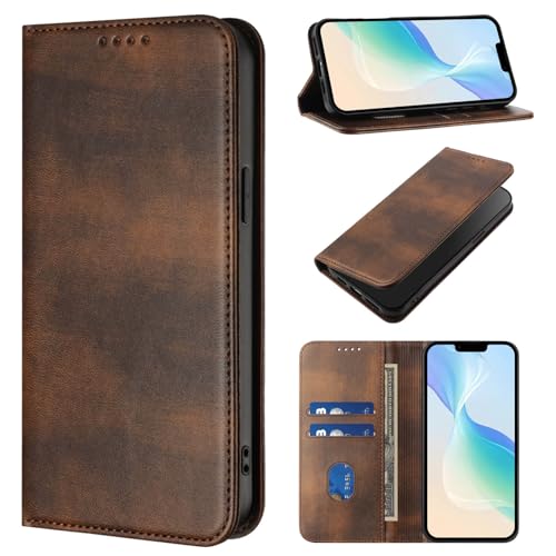 Leather Case Compatible with Galaxy A20E, Magnetic Cover with Card Slots Bumper Phone Case Leather Purse Scratch Resistant Case mit Stand Function Slim Case Compatible with Samsung Galaxy A20E/A10E - color: Brown