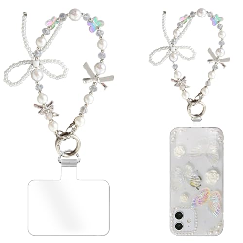Phone Wrist Strap,Marble Beaded Phone Charm with Tether Tab,Hands-Free Wrist Strap (E) - color: E