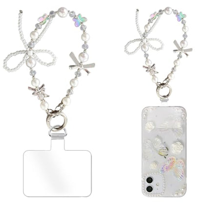 Phone Wrist Strap,Marble Beaded Phone Charm with Tether Tab,Hands-Free Wrist Strap (E) - color: E