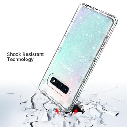 ULAK Compatible with Galaxy S10 Plus Case Bling Back Cover, Clear Glitter | Shiny Glitter Heavy Duty Shockproof Protection Sparkle Soft TPU Protective for Samsung Galaxy S10 Plus 6.4 inch - color: Clear Glitter