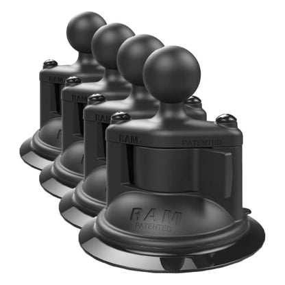 RAM MOUNTS Twist-Lock Suction Cup Base with B Size 1" Ball, Windshield & Dash Mount Base for RAM Device Holders RAP-B-224-1U (Pack of 4) - size: B Size 1" Ball (Pack of 4)