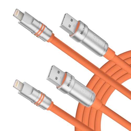Hichain for iPhone Charger, USB A to Lightning Cable Apple MFi Certified, USB Lightning Phone Charger Thick Silicone Charging Cords for iPhone 14/13/12/11 iPad - Orange 4 + 6.6 FT - color: Orange, size: 4 FT + 6.6 FT