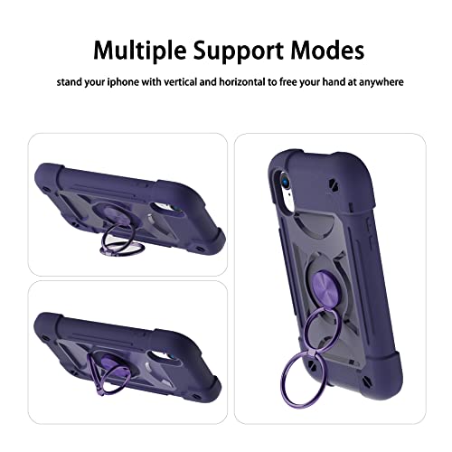MARKILL Compatible with iPhone Xs Max Case 6.5 Inch with Ring Stand, Heavy-Duty Military Grade Shockproof Phone Cover with for iPhone Xs Max. - color: Deep Purple, size: iPhone XS Max 6.5"