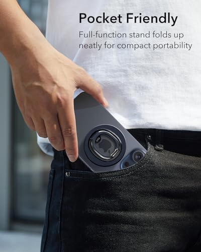 ESR Magnetic Phone Ring Holder for iPhone 17/16/15/14/13/12 - color: Blue Titanium