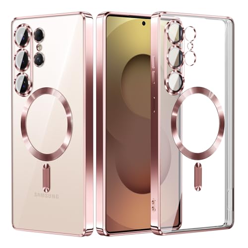 Hurgoer for Samsung Galaxy S26 Case.Soft TPU Electroplated Frame Cover with Clear Back.Drop Tested Protective Full Body Case.Thin Light Slim (Rose Gold, S26) - color: Rose Gold, size: S26