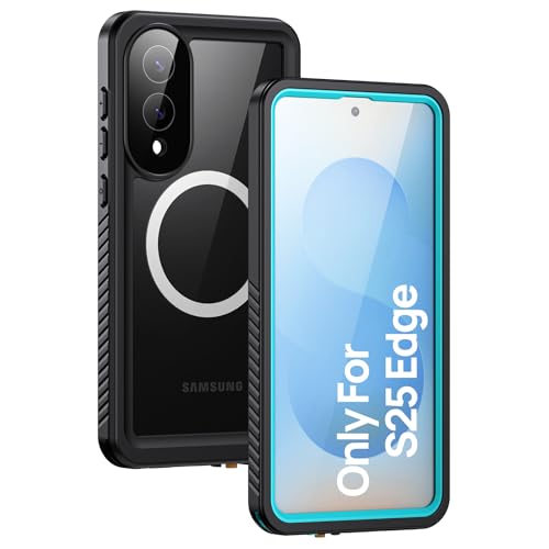 Lanhiem Magnetic for Samsung Galaxy S25 Edge Phone Case, IP68 Waterproof Dustproof Case with Built-in Screen Protector, Rugged Full Body Protective Cover for Galaxy S25 Edge 6.7 Inch, Blue - color: Magnetic+Blue, size: 6.7" for S25 Edge