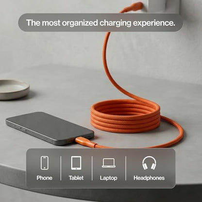 Statik MagStack Pro USB C to USB C Coiling Magnetic Charging Cable,100W - color: Orange, size: 3ft, style: USB-C to USB-C