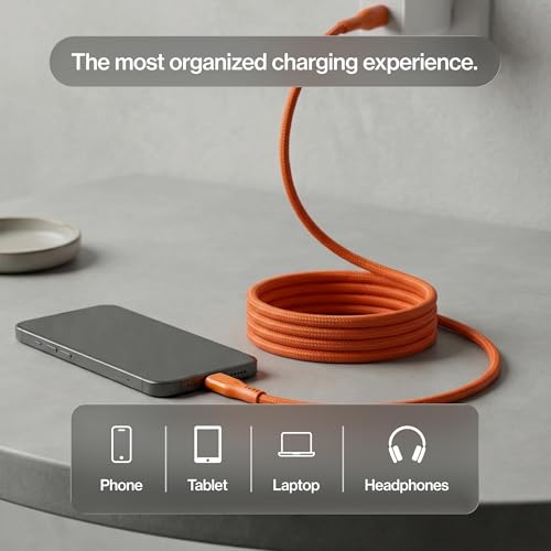 Statik MagStack Pro USB C to USB C Coiling Magnetic Charging Cable,100W - color: Orange, size: 6ft, style: USB-C to USB-C