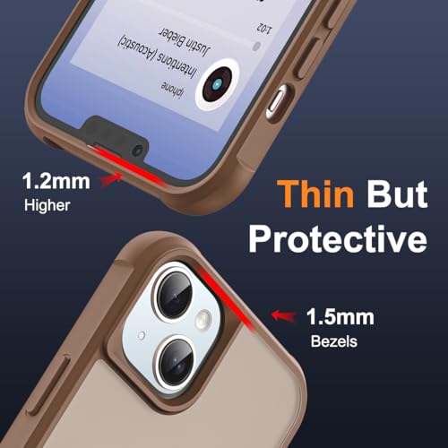 SKYLMW Compatible with iPhone 13/14 Case with Stand,Desert Brown | iPhone 13 Case iPhone 14 Case 6.1",Magnetic Ring Stand,Compatible with MagSafe,Military-Grade Protection,Great Grip Feeling - color: Desert Brown, size: Iphone 13 & Iphone 14