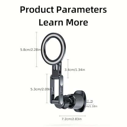 Air Vent Phone Holder for Car, Vent Phone Holder with Non-Slip Grip, Heavy Duty Phone Holder for Bumpy Road No Wobble, 360° Rotation Cell Phone Bracket with Extension Arm for iphone and Android (02)