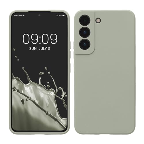 kwmobile Case Compatible with Samsung Galaxy S22 Case - Protective Slim TPU Phone Cover - Soft Matte Finish - Gray Green - color: gray green, size: Galaxy S22