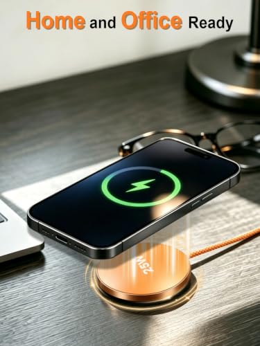 MagSafe Charger 25W Magnetic Wireless Charger Fast Charging Pad - color: ORANGE