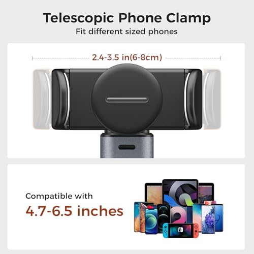 MoKo Overhead Tripod for iPhone, Heavy Duty Aluminum Overhead Phone Mount