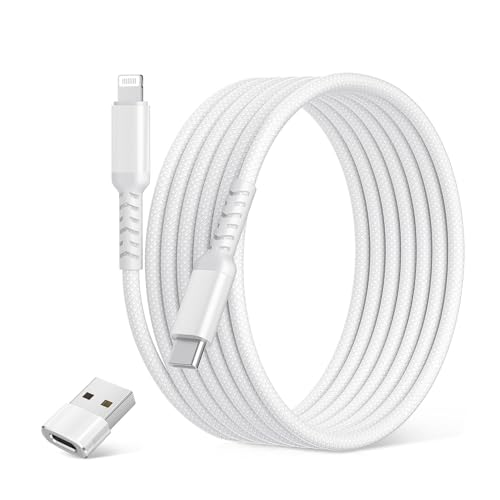 Elebase USB C to Lightning Charger Cable 3.3FT with USB Adapter - color: Straight-White, size: 3.3 FT
