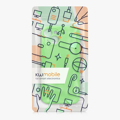kwmobile Case Compatible with Apple iPhone 14 Case - Slim TPU Silicone Phone Cover - Soft Touch Finish - Lime Green - color: lime green, size: iPhone 14