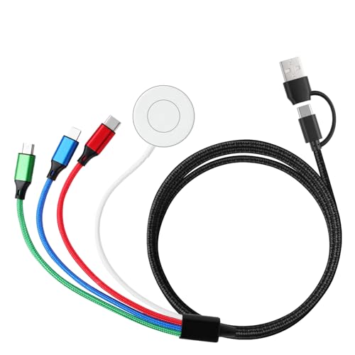 Multi Charging Cable for Apple Watch Charger 4 in 2 Travel Essentials - color: Black