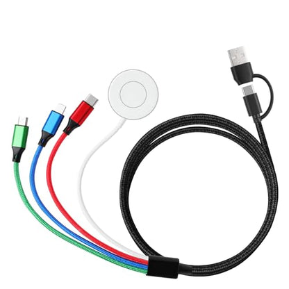 Multi Charging Cable for Apple Watch Charger 4 in 2 Travel Essentials - color: Black