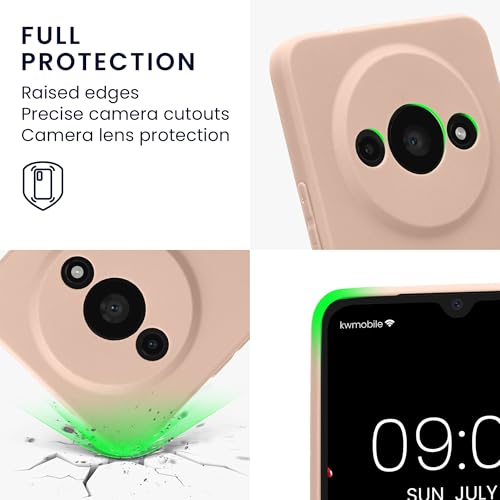kwmobile Case Compatible with Xiaomi Redmi A3 Case - Protective Slim TPU Phone Cover - Soft Matte Finish - Coconut Swirl - color: Coconut Swirl